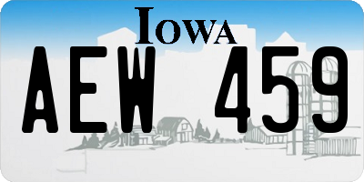 IA license plate AEW459