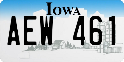 IA license plate AEW461
