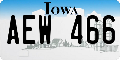 IA license plate AEW466