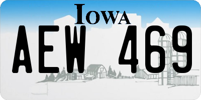 IA license plate AEW469