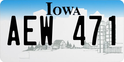 IA license plate AEW471