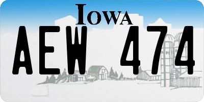 IA license plate AEW474