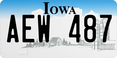 IA license plate AEW487