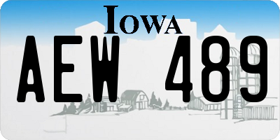 IA license plate AEW489