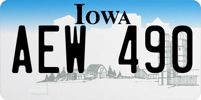IA license plate AEW490