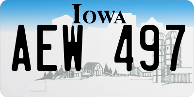 IA license plate AEW497