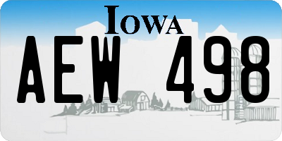 IA license plate AEW498