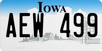 IA license plate AEW499
