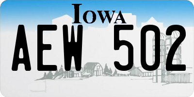 IA license plate AEW502