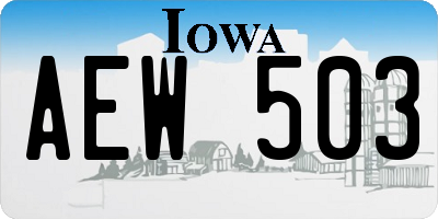 IA license plate AEW503