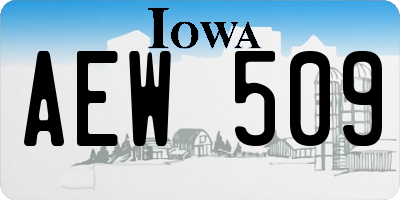 IA license plate AEW509