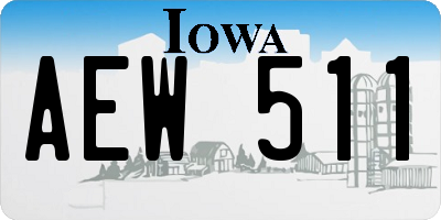 IA license plate AEW511
