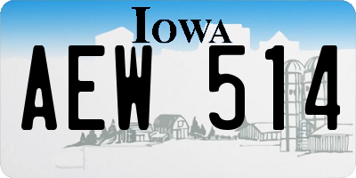 IA license plate AEW514