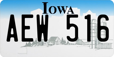 IA license plate AEW516