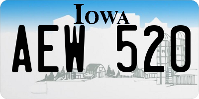 IA license plate AEW520