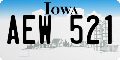 IA license plate AEW521