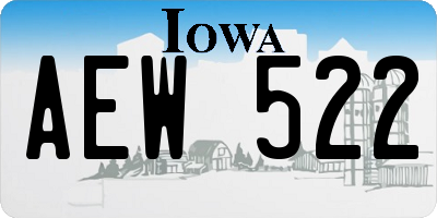 IA license plate AEW522