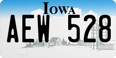 IA license plate AEW528