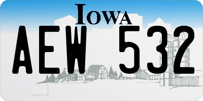 IA license plate AEW532