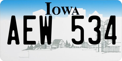 IA license plate AEW534