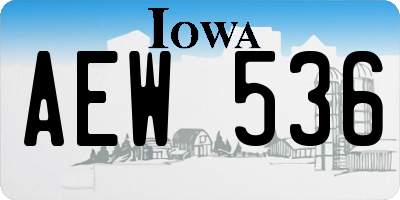 IA license plate AEW536