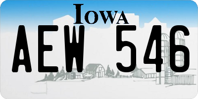 IA license plate AEW546