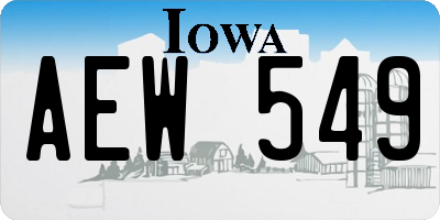 IA license plate AEW549