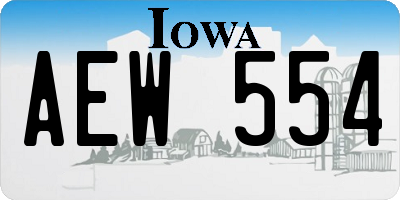 IA license plate AEW554