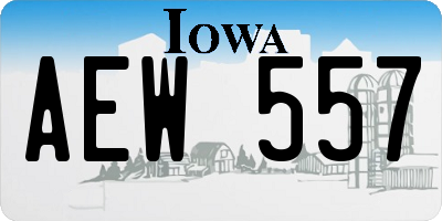 IA license plate AEW557
