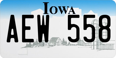IA license plate AEW558