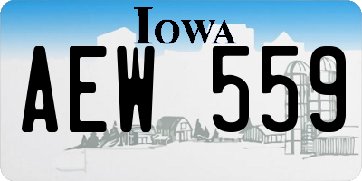 IA license plate AEW559