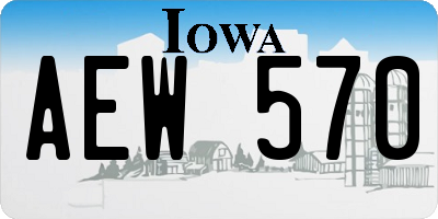IA license plate AEW570