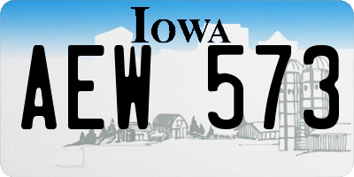 IA license plate AEW573
