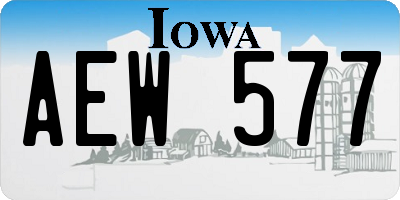 IA license plate AEW577