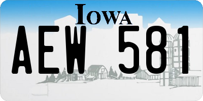 IA license plate AEW581