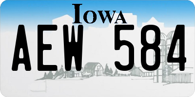 IA license plate AEW584