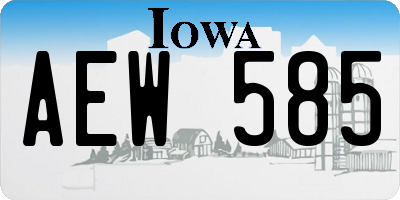 IA license plate AEW585