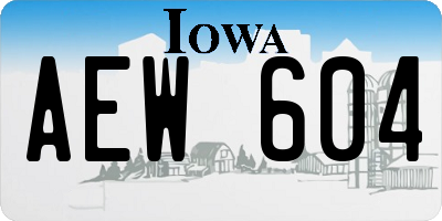IA license plate AEW604
