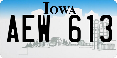 IA license plate AEW613