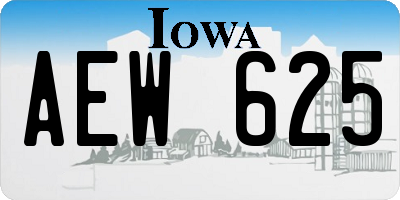 IA license plate AEW625