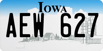 IA license plate AEW627