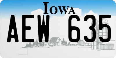 IA license plate AEW635