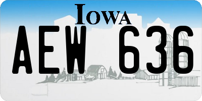 IA license plate AEW636