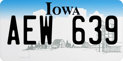 IA license plate AEW639