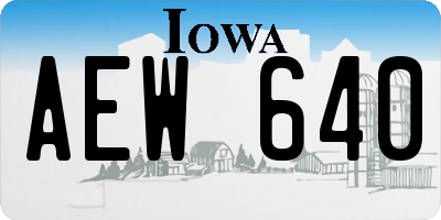 IA license plate AEW640