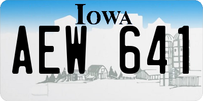 IA license plate AEW641
