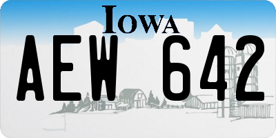 IA license plate AEW642