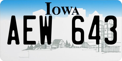 IA license plate AEW643