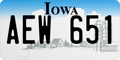 IA license plate AEW651