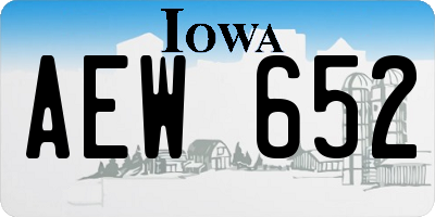 IA license plate AEW652